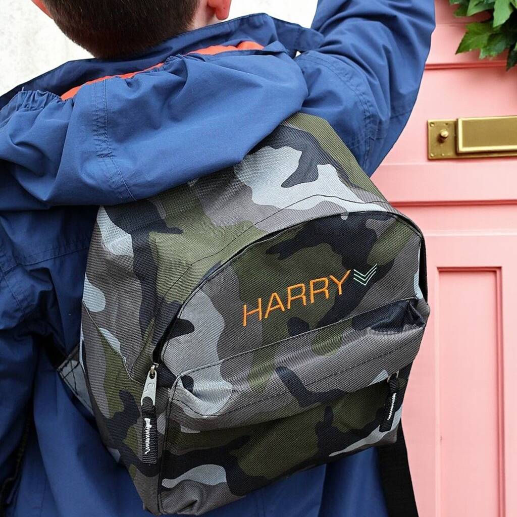 Kids Personalised Camouflage Backpack, 1 of 6