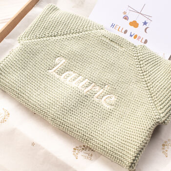 Personalised Baby Boy Cardigan – Name On Back, 4 of 12