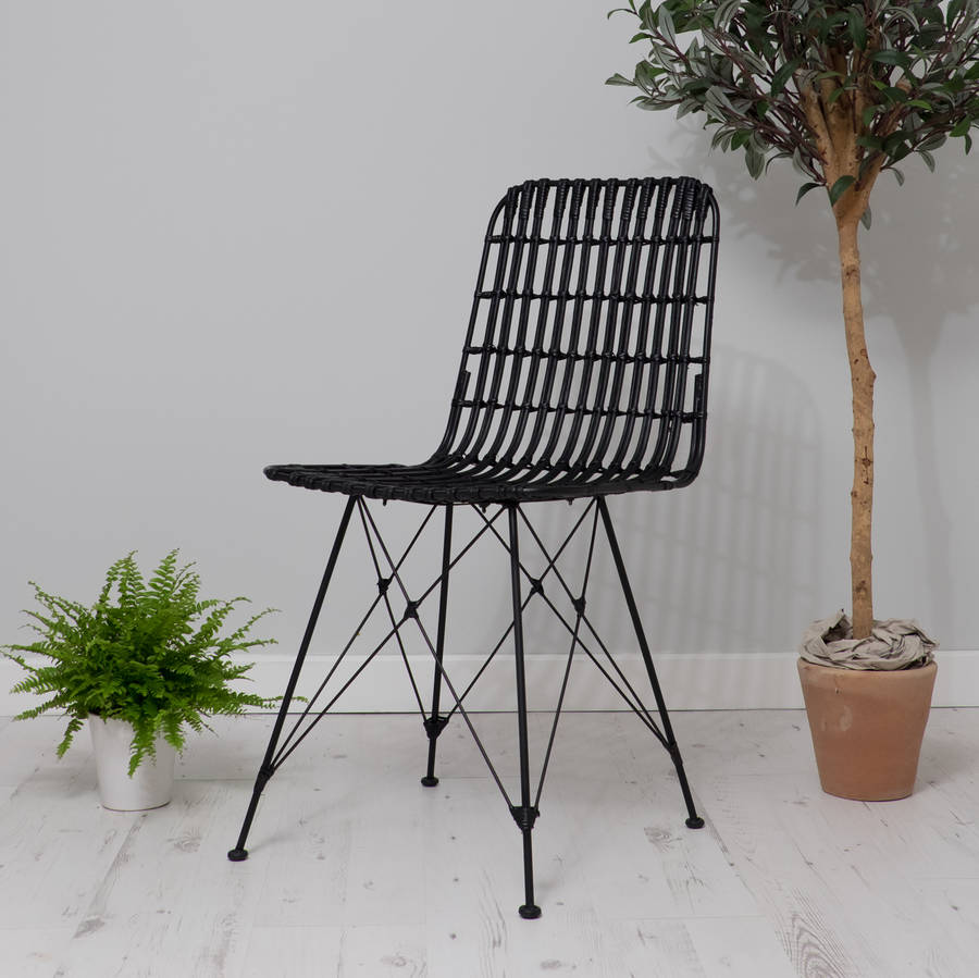 rattan scandi style dining chair three colours by za za homes