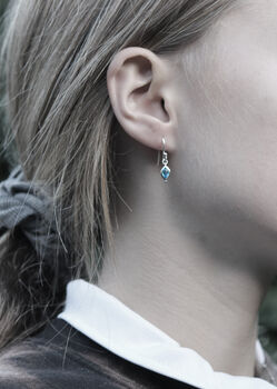 Blue Topaz And Silver Drop Earrings, 2 of 6