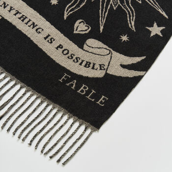 Black Freya Jacquard Scarf, 5 of 5