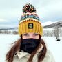 Mustard Traditional Nordic Reflective Super Bobble, thumbnail 1 of 5