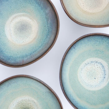 Handmade Ceramic Moon Glaze Blue Bowl, 4 of 8