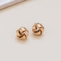 Gold Colour Textured Knot Stud Earrings, thumbnail 1 of 3