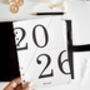2026 Light Ivory Linen Paper A5 Planner Dashboard, thumbnail 3 of 5