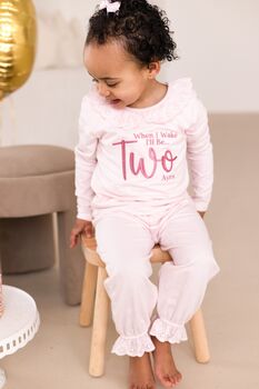 Personalised 'When I Wake' Embroidered Birthday Pyjamas, 2 of 11