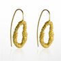 24 Kt Gold Plated Bobble Textured Drop Earrings, thumbnail 1 of 3