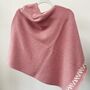 Lambswool Knitted Poncho Calamine Pink And White, thumbnail 1 of 4