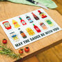 Funny Sauces Pun Chopping Board, thumbnail 1 of 4