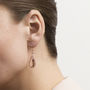 Teardrop Tourmaline 18k Rose Gold Plated Drop Earrings, thumbnail 1 of 3