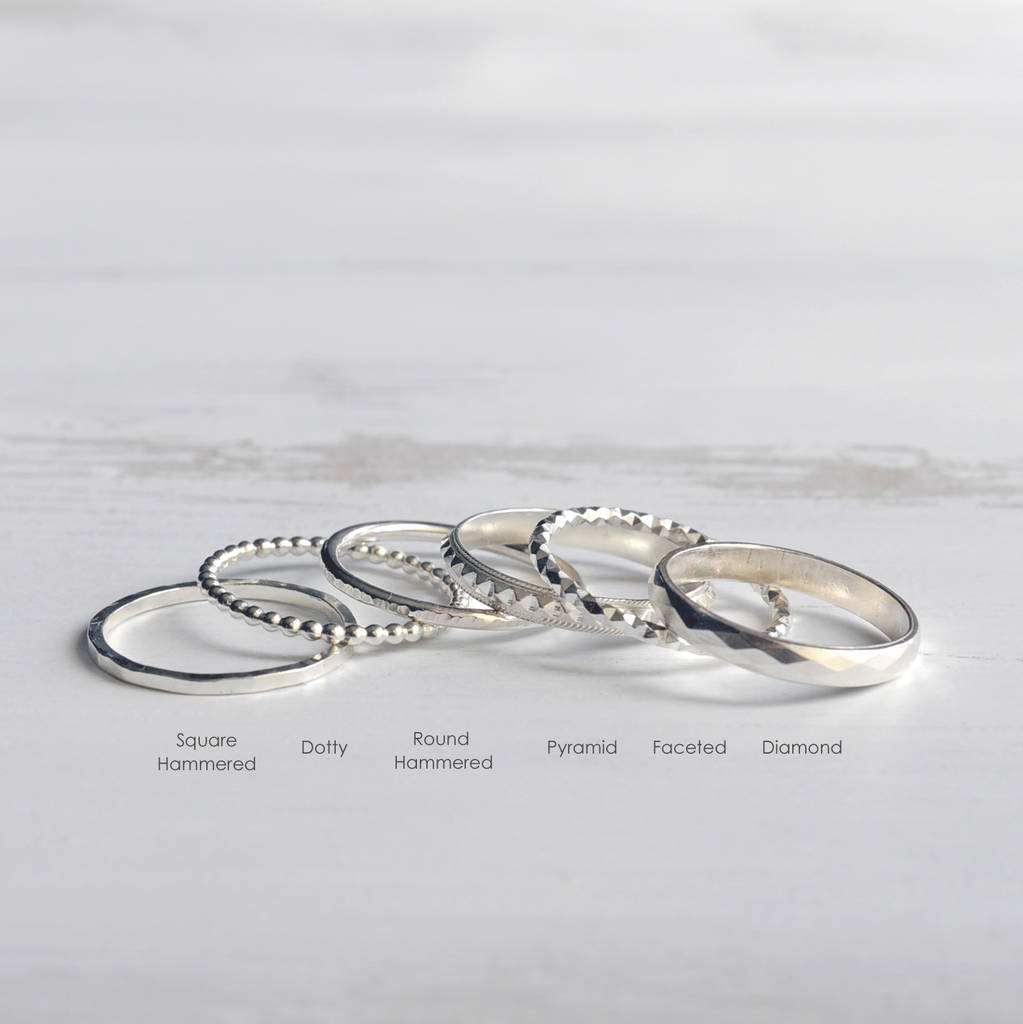 create your own silver stacking ring set by marion made