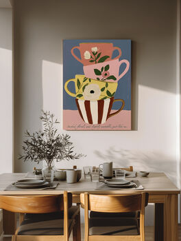 Tea Cup Stack Kitchen Art Print, 3 of 5