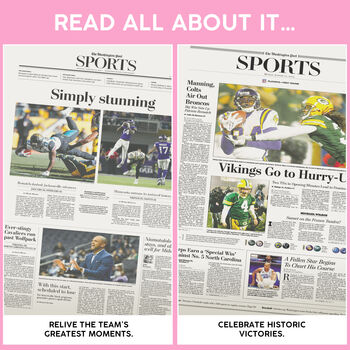 Minnesota Vikings Personalised Gift Newspaper Book, 7 of 11