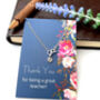 Thank You Teacher Tiny Full Moon Serling Silver Bracelet, thumbnail 10 of 10