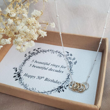 Sterling Silver Milestone 30 40 50 60 70 80 90 Birthday Necklace, 3 of 6