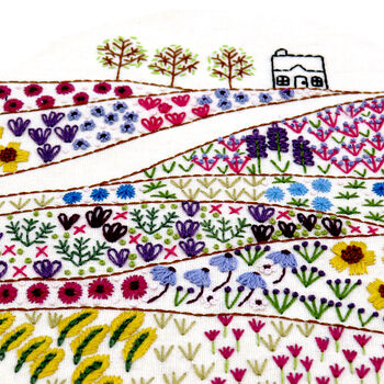 Flower Meadow Cottage Hand Embroidery Kit, 3 of 11