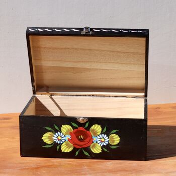 Decorative Canal Roses Painted Wooden Box, 3 of 11