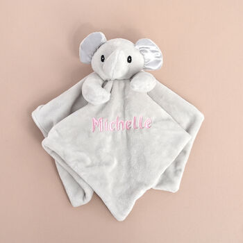 Personalised Grey Elephant Baby Comforter, 4 of 8