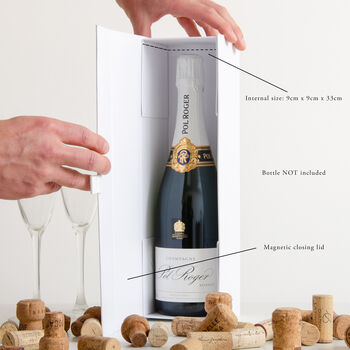 Personalised Engagement Bottle Box Coloured Text, 9 of 11
