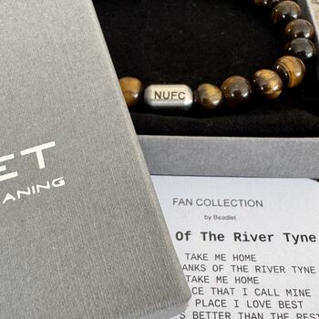 Men's Newcastle United Football Fan Tiger's Eye Bracelet, 2 of 6