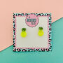Pineapple Glitter Stud Earrings, thumbnail 5 of 5