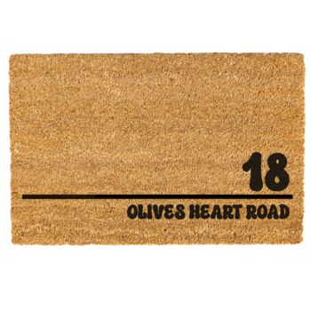 Personalised Coir Doormat With House Number And Street Name, 4 of 11