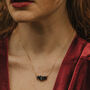 Gold Plated Black Obsidian Semi Precious Necklace, thumbnail 4 of 5