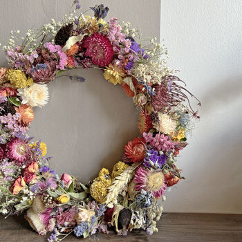Colour Pop Bright Dried Flower Wreath, 5 of 5