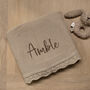Personalised Knitted Baby Blanket In Caramel, thumbnail 3 of 4