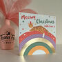 Over The Rainbow Meowy Christmas Ginger Cat Card, thumbnail 2 of 2