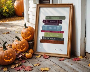 Horror Classics Book Stack Art Print, 6 of 6
