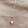 Sterling Silver T Bar Pearl Necklace, thumbnail 5 of 7