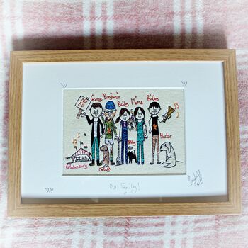 Personalised Family Picture Portrait Embroidery, 5 of 12