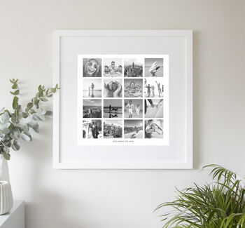 Black And White Personalised Photo Collage Framed Print, 3 of 4