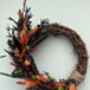 Halloween Dried Flowers Wreath With Pumpkins, thumbnail 1 of 3