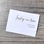10 Personalised Lucky In Love Wedding Scratch Card Holder, thumbnail 1 of 2