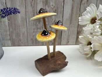 Psychedelic Yellow Amanita Mushroom Sculpture Small, 12 of 12