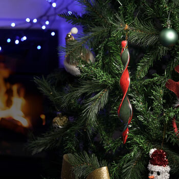 Hand Blown Frosted Glass Icicle Tree Decoration Ornament, 7 of 8
