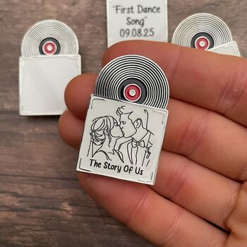 Custom Vinyl Record Enamel Pin – Personalised Song Lyric Pin, First Dance Gift, Anniversary Couple Keepsake, Music Lover Pin, 3 of 8