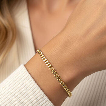 Women's Dainty Cuban Curb Chain Bracelet In 18k Gold, Christmas Jewellery Gift, 4 of 5