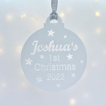 Baby's 1st Christmas Personalised Tree Decoration, 12 of 12