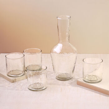 G Decor Yaki Handmade Hammered Glass – Set Of Four Tumblers Or Jug, Artistic Design For Water, Juice And Table Use, 2 of 4