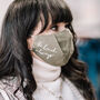 'Be Kind' Hand Printed Silk Lined Linen Face Mask, thumbnail 3 of 12