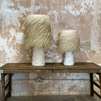 Rock The Kasbah White Clay Lamp With Palm Shade, 5 of 5