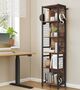 Six Tier Book Shelf Bookcase Shelving Unit Hooks, thumbnail 1 of 7