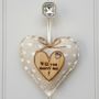 12th Wedding Anniversary Fabric Heart With Oak Message, thumbnail 7 of 11