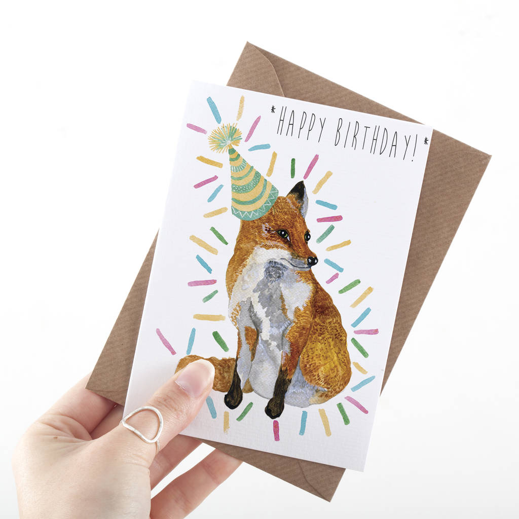 Fox Happy Birthday Card By Little Paisley Designs