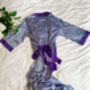 Aquarius Zodiac Violet Silk Robe, thumbnail 1 of 2