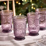 Set Of Four Zamora Purple Highball Tumblers, thumbnail 1 of 7