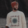 Mens 'Inhale Exhale' Cream Sweatshirt, thumbnail 2 of 5
